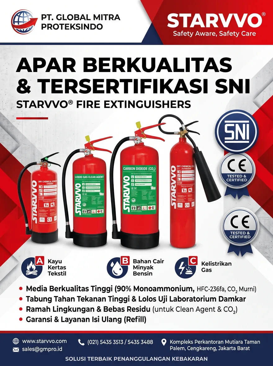 Poster APAR Starvvo berkualitas dan tersertifikasi SNI